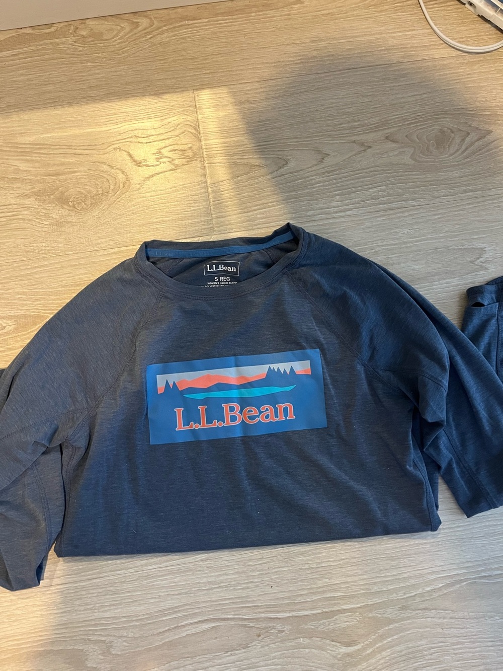 L.L. Bean Women’s Navy Graphic Long-Sleeve Shirt- Sun protection